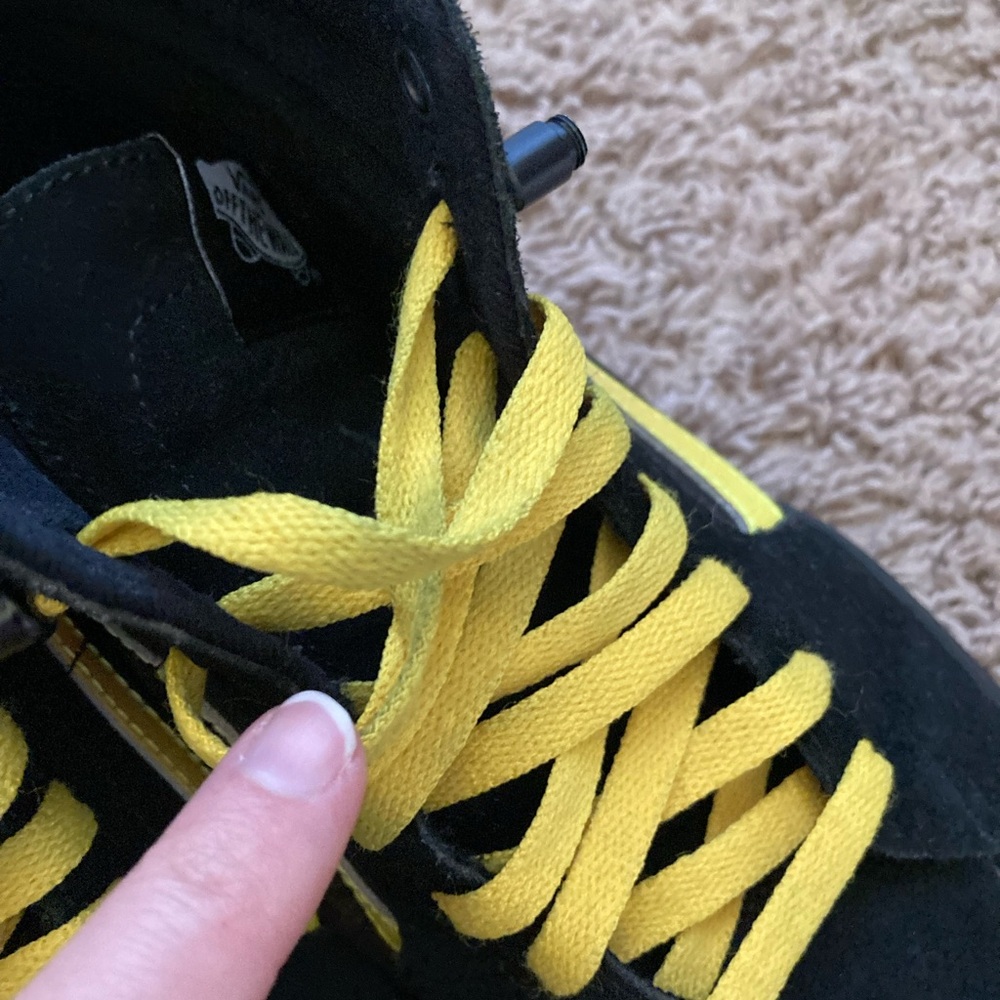 Vans Black and Yellow High-Top Sneakers - Picture 8 of 16